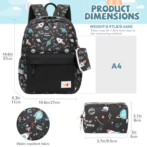 Preschool Backpack Kindergarten Little Kid Toddler School Backpacks for Boys and Girls with Chest Strap Rocket Black (Rocket Black)