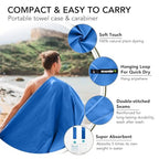 Quick Dry Travel Towel with Case & Carabiner (Blue / 20.00" x 12.00")