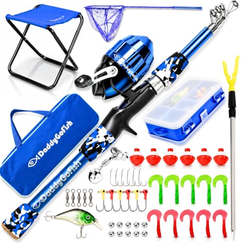 Kids Fishing Pole For Boys (Blue (Complete Set) / 4ft)