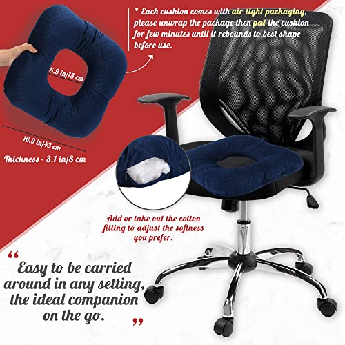 Donut Pillow for Tailbone Pain (Dark Blue)