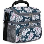 Double Layer Cooler Insulated Lunch Bag Adult Lunch Box Large Tote Bag for Men (Plum)