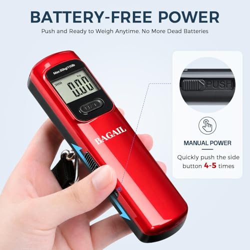 Digital Luggage Scale (Dark Red Battery Free)