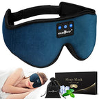 Bluetooth 5.4 Sleep Headphones Sleeping Eye Mask Earbuds Headband (Navy Blue)
