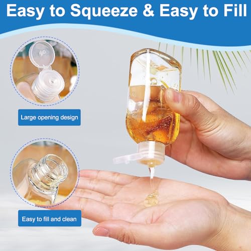 Travel Bottles 4pcs 3.4oz Shampoo Containers TSA Approved Leak Proof Flip Cap Squeeze Bottles (3.4oz Colorful - 1 Clear)