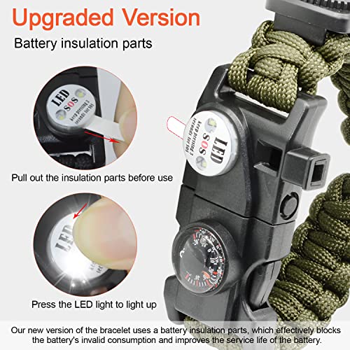 20 in 1 Paracord Bracelet (Green 2PCS)