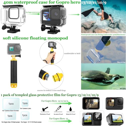 Accessories Kit for GoPro Hero 13 12 11 10 9 Black