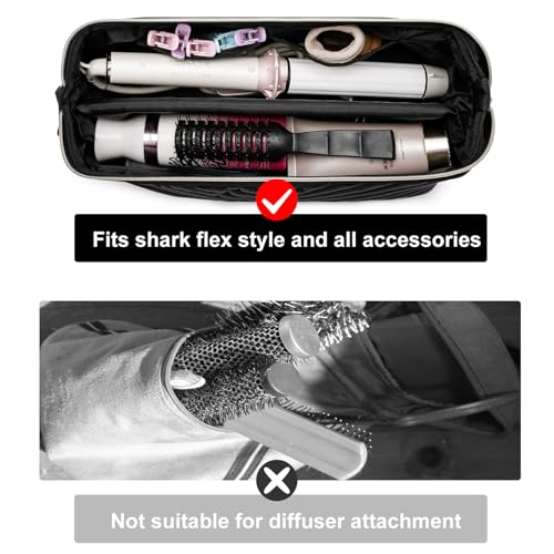 Hair Tools Travel Bag for Shark Flexstyle Dyson (Black)