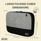 5pc Large Packing Cubes for Travel (5pc Black / Large)