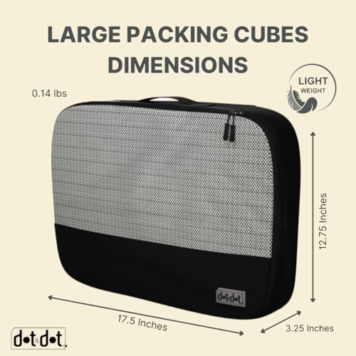 5pc Large Packing Cubes for Travel (5pc Black / Large)
