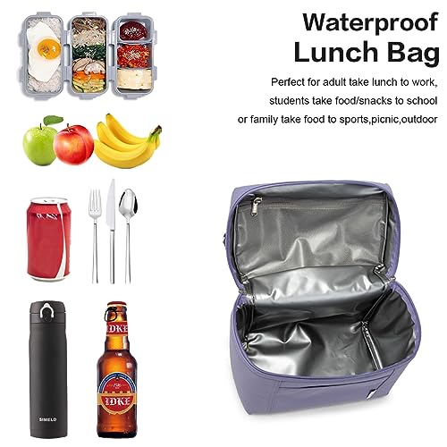 NOL 8L Insulated Lunch Bags for Women Cooler Bag Lightweight Nylon Waterproof Lunch Box For Work (Light Purple / Medium (8 Liters))