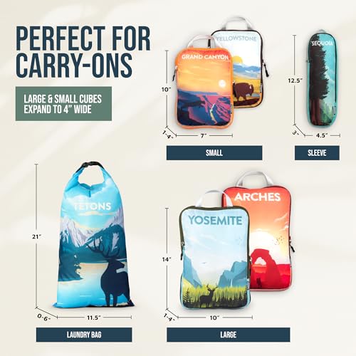 Compression Packing Cubes for Carry (6 Piece / National Park)