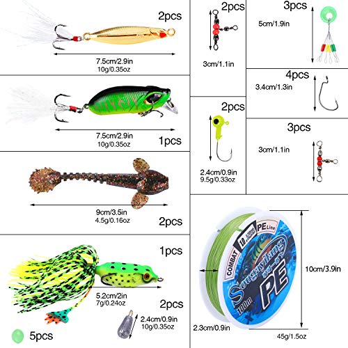 Telescopic Fishing Rod and Reel Combo (Green Full Kit with Carrier Case / 5.9 ft)