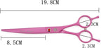 Purple Dragon 7.0 inch Pink 3PCS Pet Grooming Scissors Cat Dog Hair Cutting & Thinning Shears Set for Women Female Pet Groomer