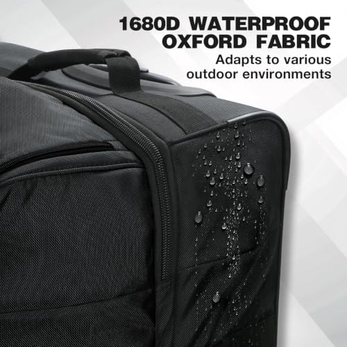 33" Large Rolling Duffle Bag with Wheels and Handle for Travel (33" Black)