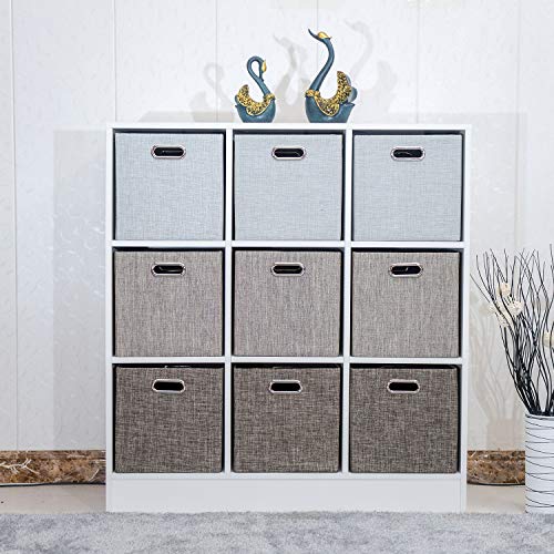11 Inch Cube Storage Bins for Organization (11×11×11/4pcs / Silver Grey)