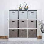 11 Inch Cube Storage Bins for Organization (11×11×11/4pcs / Silver Grey)