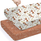 Baby Fitted Crib Sheets (Fox&foliage / 52X28 Inch)
