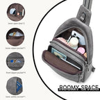 Sling Bag for Women Crossbody Bags Sling Purse Cross Body Backpack Vegan Leather Over Shoulder Bag Travel Handbag Gifts Dark Grey (Drak Grey)