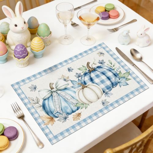 Fall Placemats Set of 6 (Blue Pumpkin)