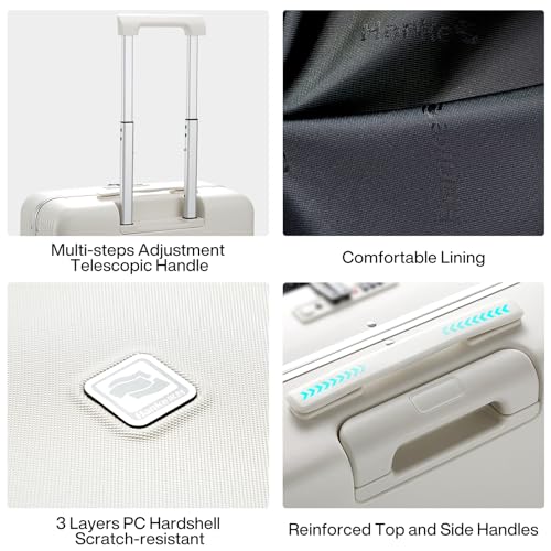 Grace Hard Shell Suitcases with Wheels (20 Inch-1 / Smoke White)