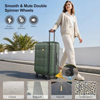 24 Inch Expandable Checked Luggage Hard Shell Suitcase (24 inch / Dark Green)