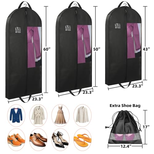 Garment Bags with 4" Gusseted (Black / 50")