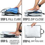 Large Compression Packing Cubes 4 (White/Grey 4 Piece)
