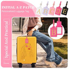 Personalized Initial Luggage Tags (Rose Leather,glod Letter / B)