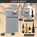 2 Bottle Wine Carrier Tote (Navy Stripes)