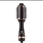 LHB 500 Professional Hot Air Brush, Round Styling Brush Hair Dryer, 2-in-1 Blowout Brush with Rose Gold Accents, Black