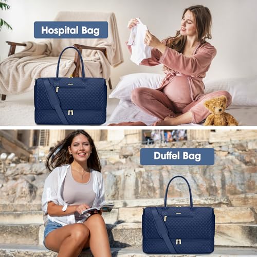 Travel Weekender Bags for Women (62-Blue / Large)