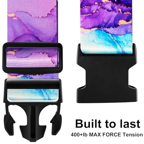 Luggage Straps for Suitcases TSA Approved (Blue Marble)