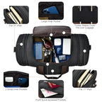 50L Canvas Duffle Bag for Travel Weekender Gym Overnight Carry (Black / 50L)