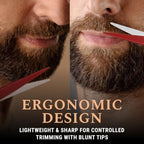 5" Beard & Mustache Scissor with Combs for Men (True Red)