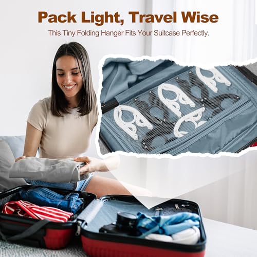 White Travel Hangers with Clips (10 Pack + 10 x Clips + 1 x Storage bag / White)