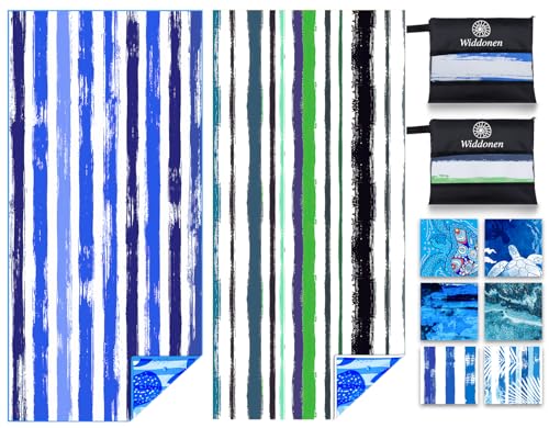 Microfiber Beach Towel (2 Pack Blue Purple Green Dream World / 32x71 Inch)
