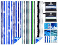 Microfiber Beach Towel (2 Pack Blue Purple Green Dream World / 32x71 Inch)