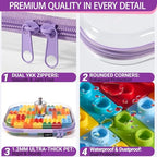 Clear Hard Shell Zipper Cases (Purple / 3 Pack(L))