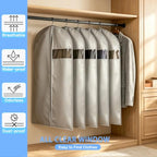 Garment Bag Lightweight Clear White PEVA Breathable Suit Bags with Study Full Zipper for Suit Clothes Storage Closet (Grey / 24''X43'')