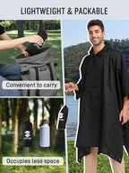 Double Layer Rain Poncho (Black)