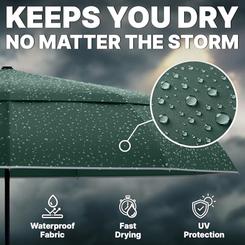 Compact Travel Umbrella for Rain (Dark Green)