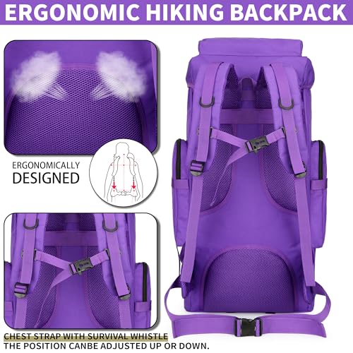 Hiking Backpack for Men 70L (70l-purple)