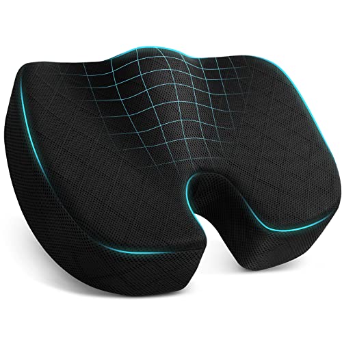 Seat Cushion Memory Foam Office Chair Cushion (Large / Black)