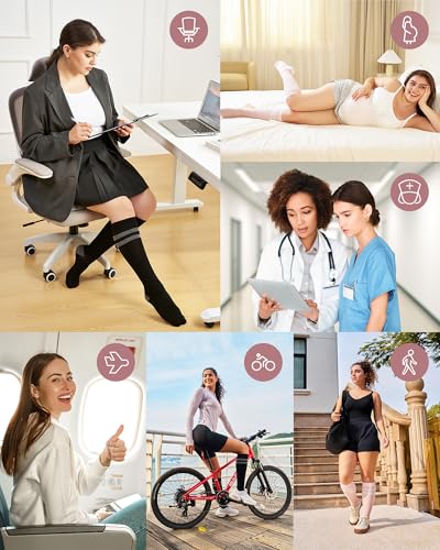 Pregnancy Compression Socks Women (4X-Large / Black/Black)