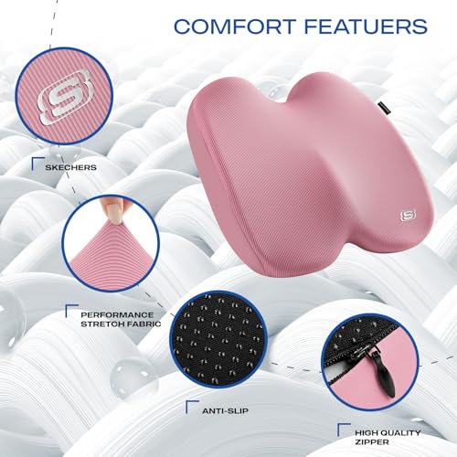 Seat Cushion Ergonomic Memory Foam Cushion for Long Sitting Hours on Office & Home Chair (Pink)