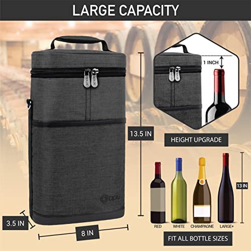 2 Bottle Wine Carrier Tote (Charcoal)