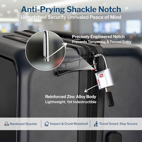 Small Size TSA Approved Luggage Locks (Silver 2 Pack)