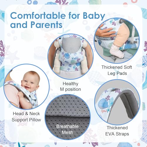 Baby Carrier Breathable Infant Carriers for 7 (Sea)