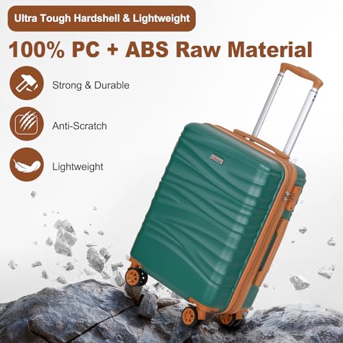 Expandable 21" Carry On Luggage (Emerald Green1)