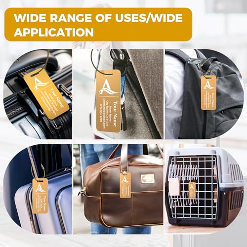 4PCS Personalized Luggage Tag (Gold / Small)